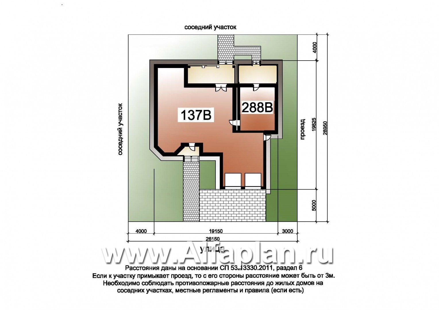 Проекты домов Альфаплан - 137Б «Феникс» + СПА-центр 288В - удобный дом с комплексом для отдыха - дополнительное изображение №1