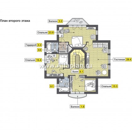 Проекты домов Альфаплан - Комфортабельный особняк с большим гаражом - превью плана проекта №2
