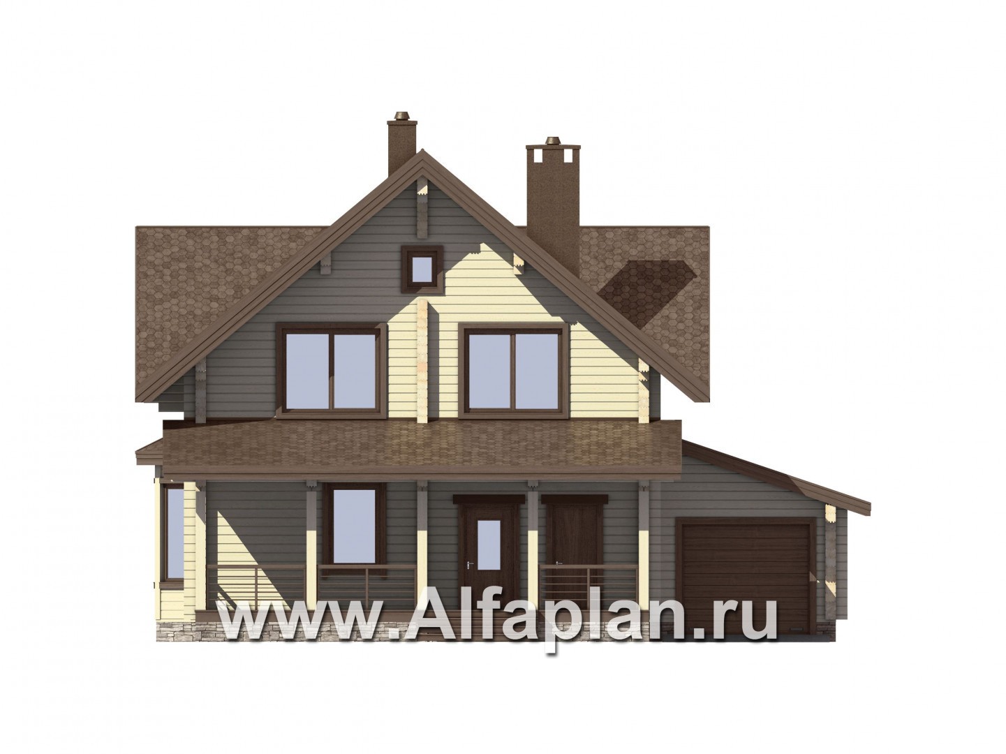 Проекты домов Альфаплан - Небольшой деревянный дом для загородного отдыха - изображение фасада №1