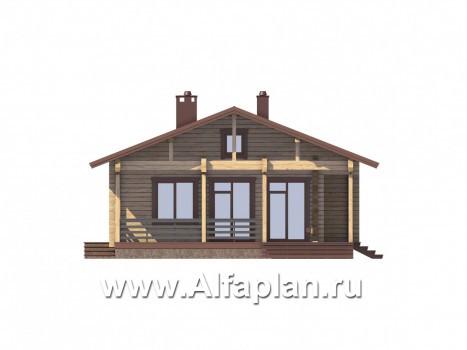 Проекты домов Альфаплан - Удобная современная дача с большой угловой террасой - превью фасада №3