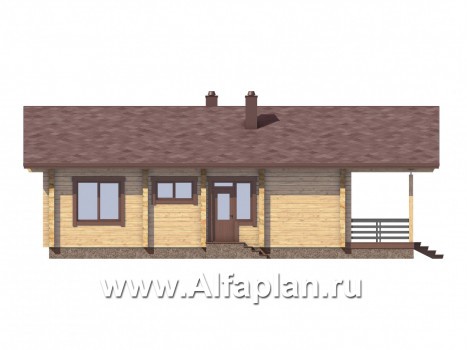Проекты домов Альфаплан - Удобная современная дача с большой угловой террасой - превью фасада №4