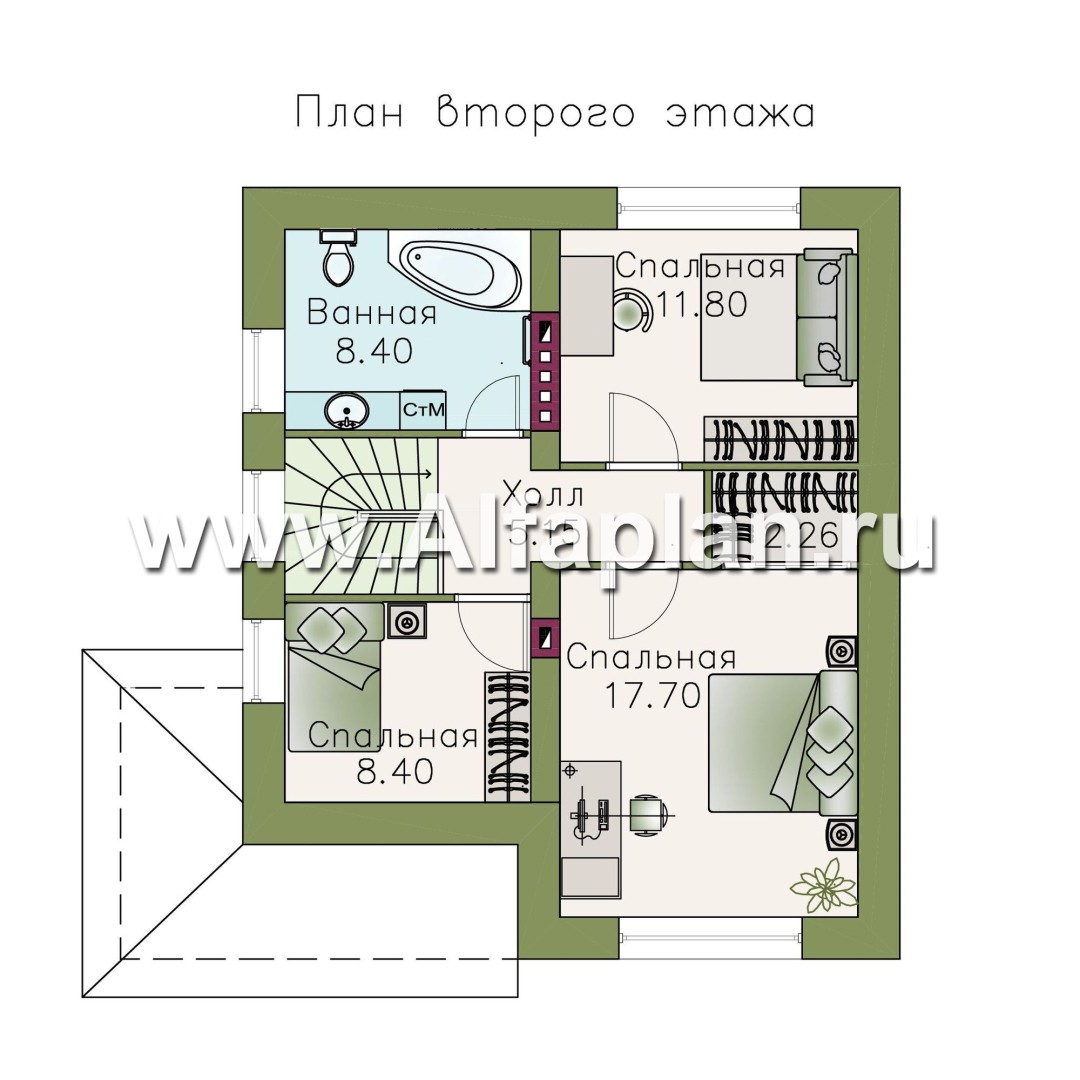 Проекты домов Альфаплан - «Оптима»- стильный современный дом из кирпичей или газобетона - изображение плана проекта №2