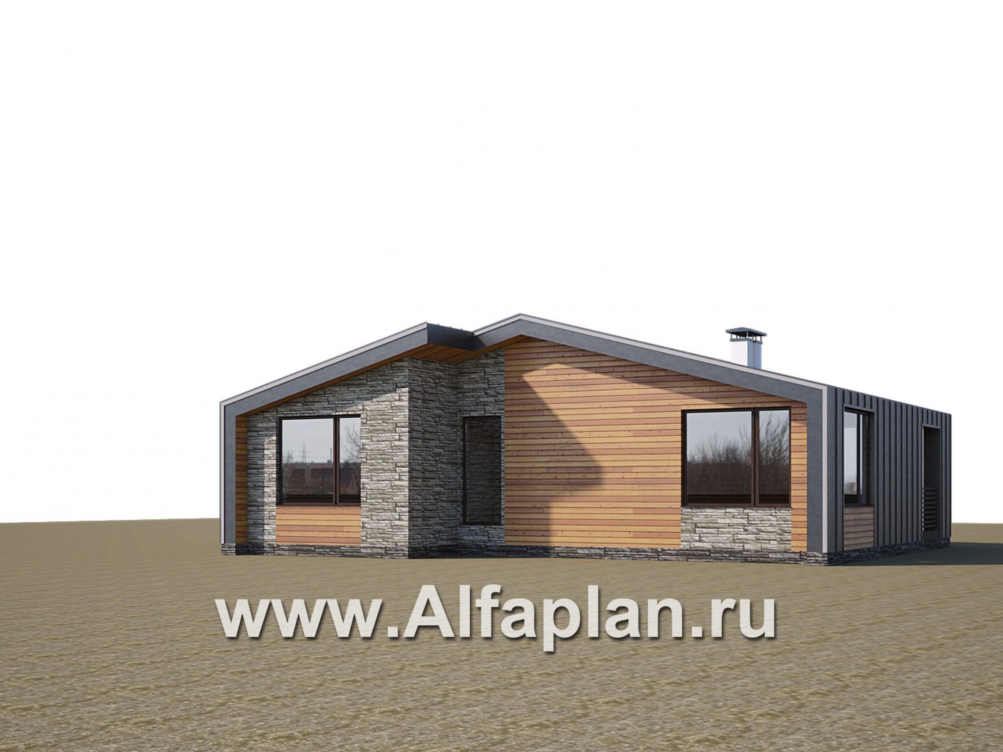 Проекты домов Альфаплан - «Гамма» - стильный каркасный дом с сауной - дополнительное изображение №2