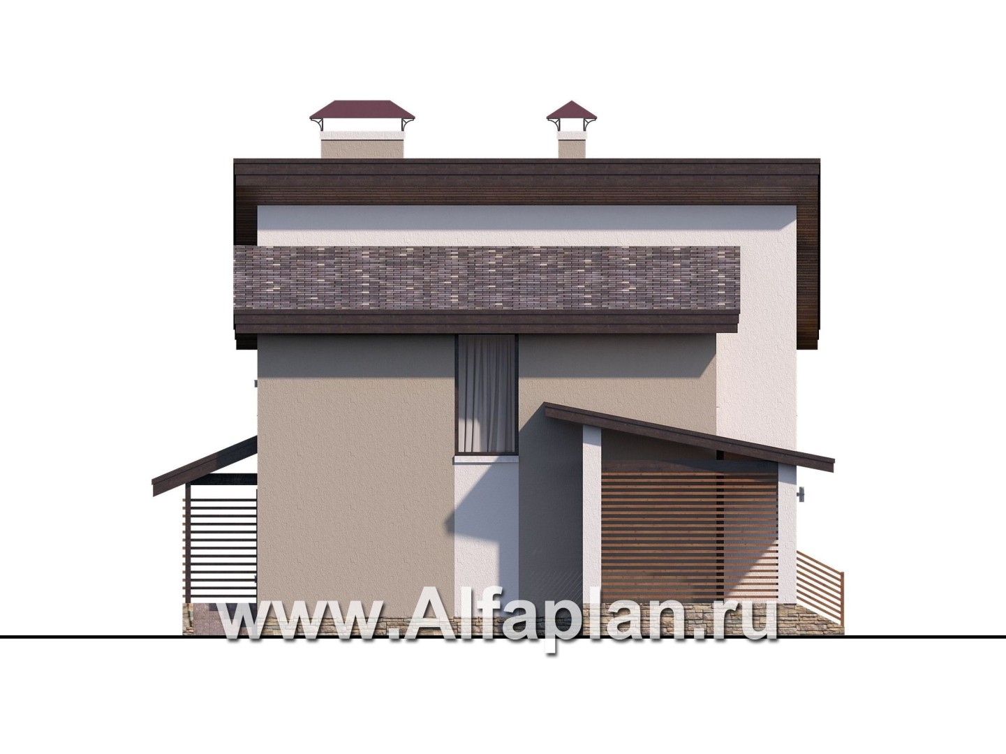 Проекты домов Альфаплан - «Оптима»- стильный небольшой дом - изображение фасада №3