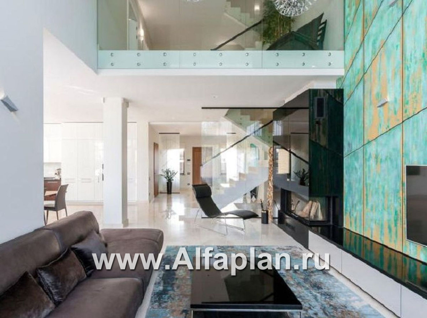 Проекты домов Альфаплан - «Современник» с панорамными окнами - дополнительное изображение №3