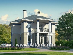 Проекты домов Альфаплан - «Аристократ» -  современный особняк в стиле модерн - превью основного изображения