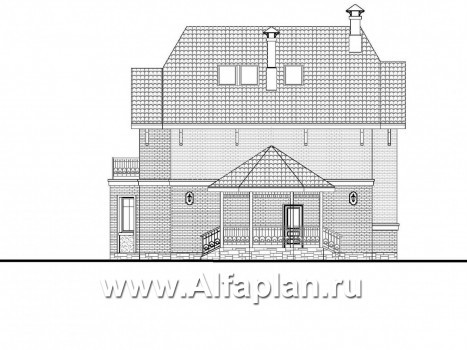 Проекты домов Альфаплан - «Ясная поляна» - удобный коттедж для большой семьи - превью фасада №2