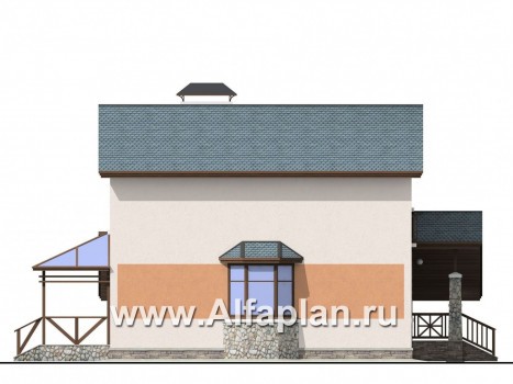 Проекты домов Альфаплан - «Премьера» - компактный дом с навесом для машины - превью фасада №3