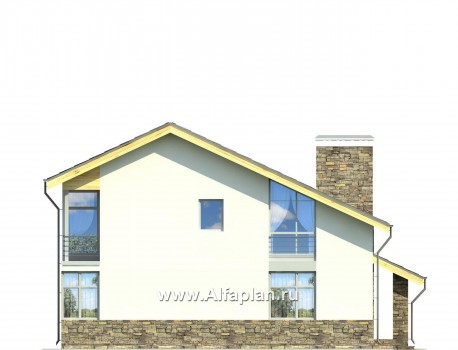 Проекты домов Альфаплан - Коттедж для большой семьи - пять спален - превью фасада №3
