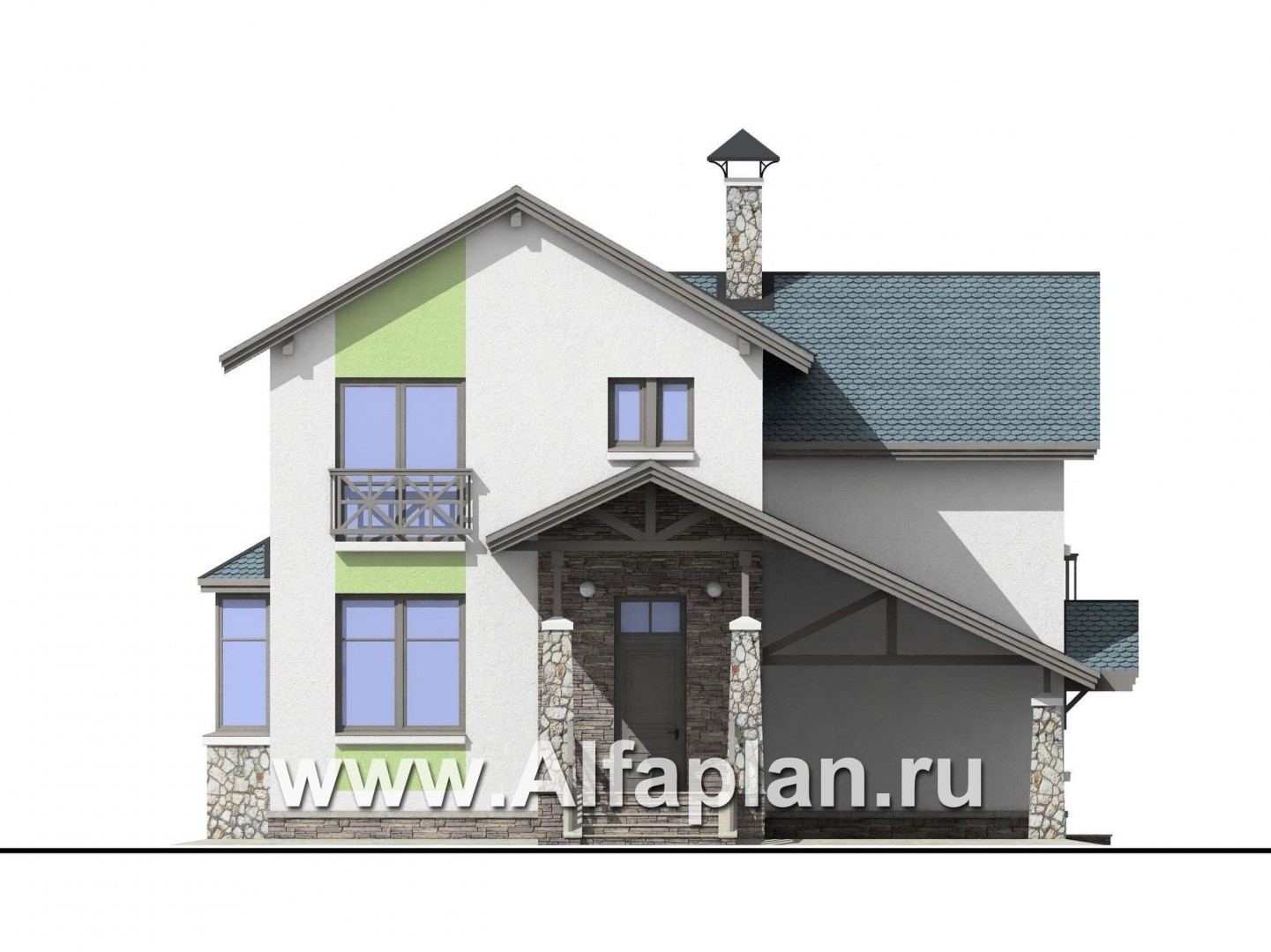 Проекты домов Альфаплан - «Премьера»- рациональный и компактный дом для небольшой семьи - изображение фасада №1