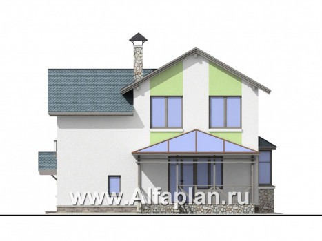 Проекты домов Альфаплан - «Премьера»- рациональный и компактный дом для небольшой семьи - превью фасада №4
