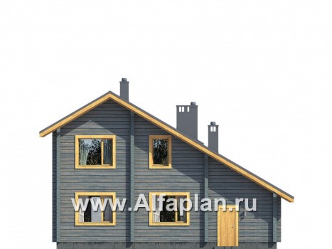 Проекты домов Альфаплан - Деревянный загородный дом с гаражом - превью фасада №3