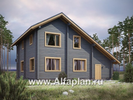 Проекты домов Альфаплан - Деревянный загородный дом с гаражом - превью дополнительного изображения №2