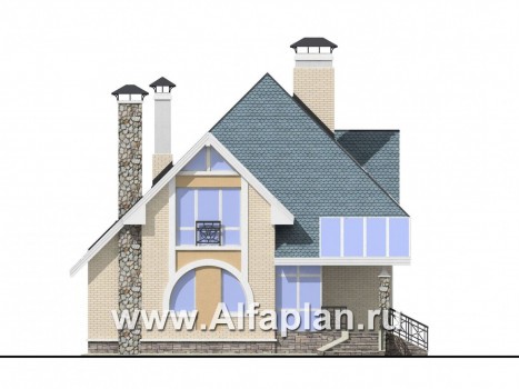 Проекты домов Альфаплан - Коттедж с окнами верхнего света - превью фасада №1