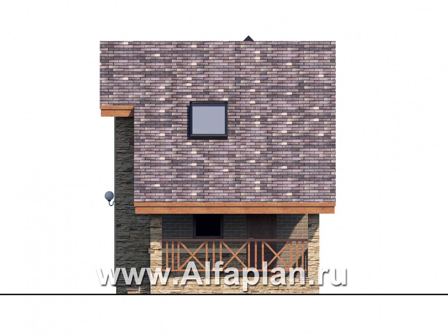 Проекты домов Альфаплан - Баня с гостевой комнатой в мансарде - изображение фасада №2