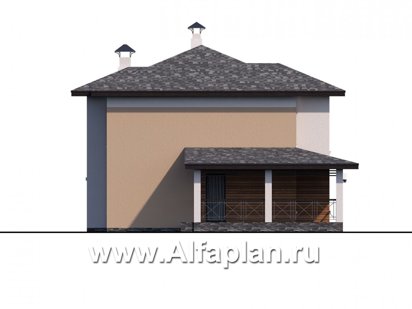 Проекты домов Альфаплан - «Стимул» - рациональный загородный дом - изображение фасада №3