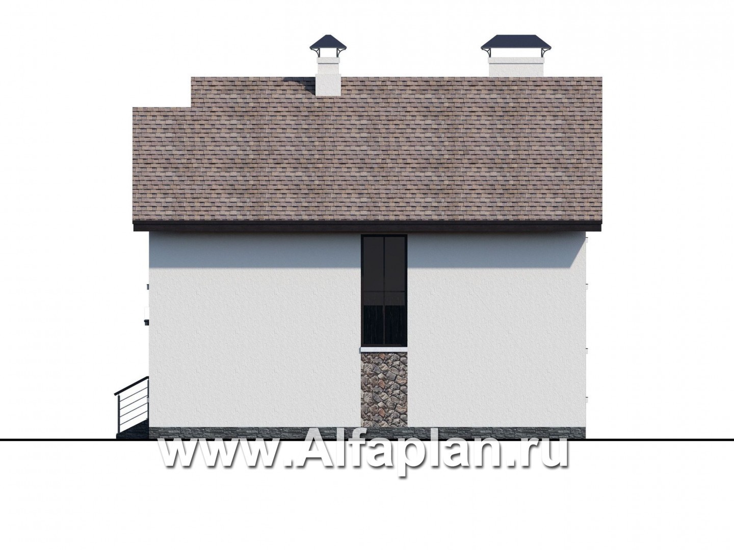 Проекты домов Альфаплан - Компактный дом с пятью спальными комнатами - изображение фасада №2