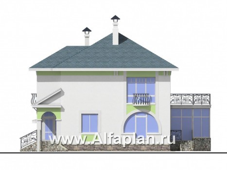 Проекты домов Альфаплан - «Палома» - респектабельный  особняк с большим гаражом - превью фасада №2