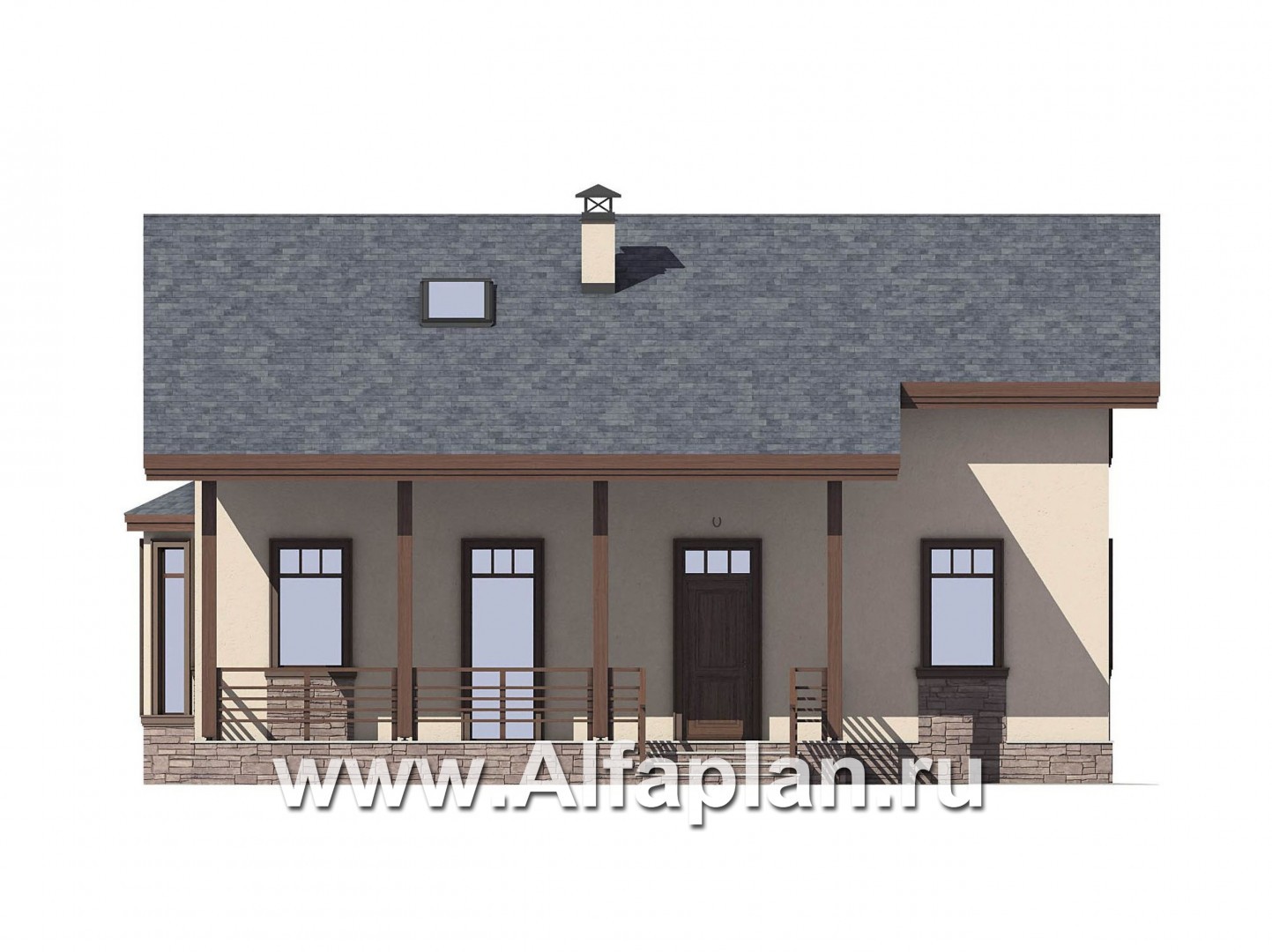 Проекты домов Альфаплан - Двухэтажный дом для большой семьи(6 спален) - изображение фасада №1