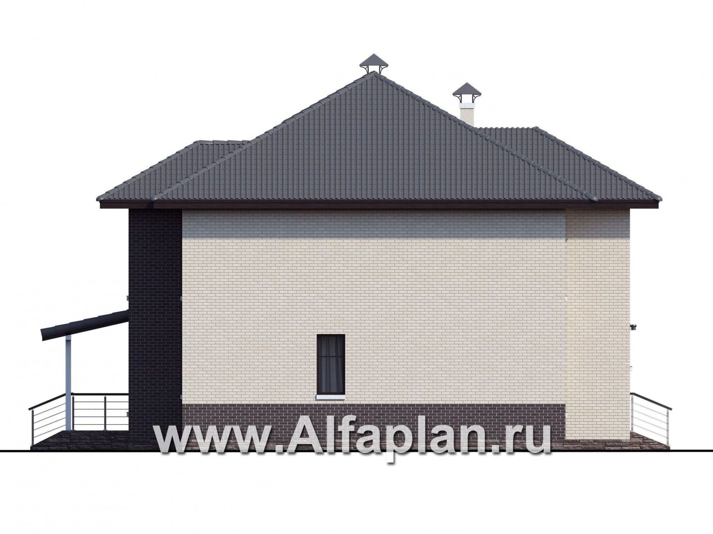 Проекты домов Альфаплан - «Киприда» — просторный коттедж в современном стиле - изображение фасада №3