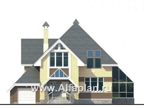 Проекты домов Альфаплан - «Светлая жизнь» - дом с окнами в небо - превью фасада №1