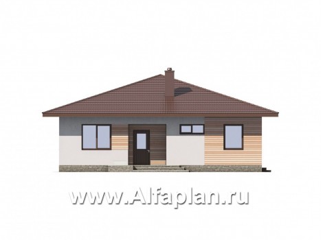 Проекты домов Альфаплан - Одноэтажный загородный дом - превью фасада №1