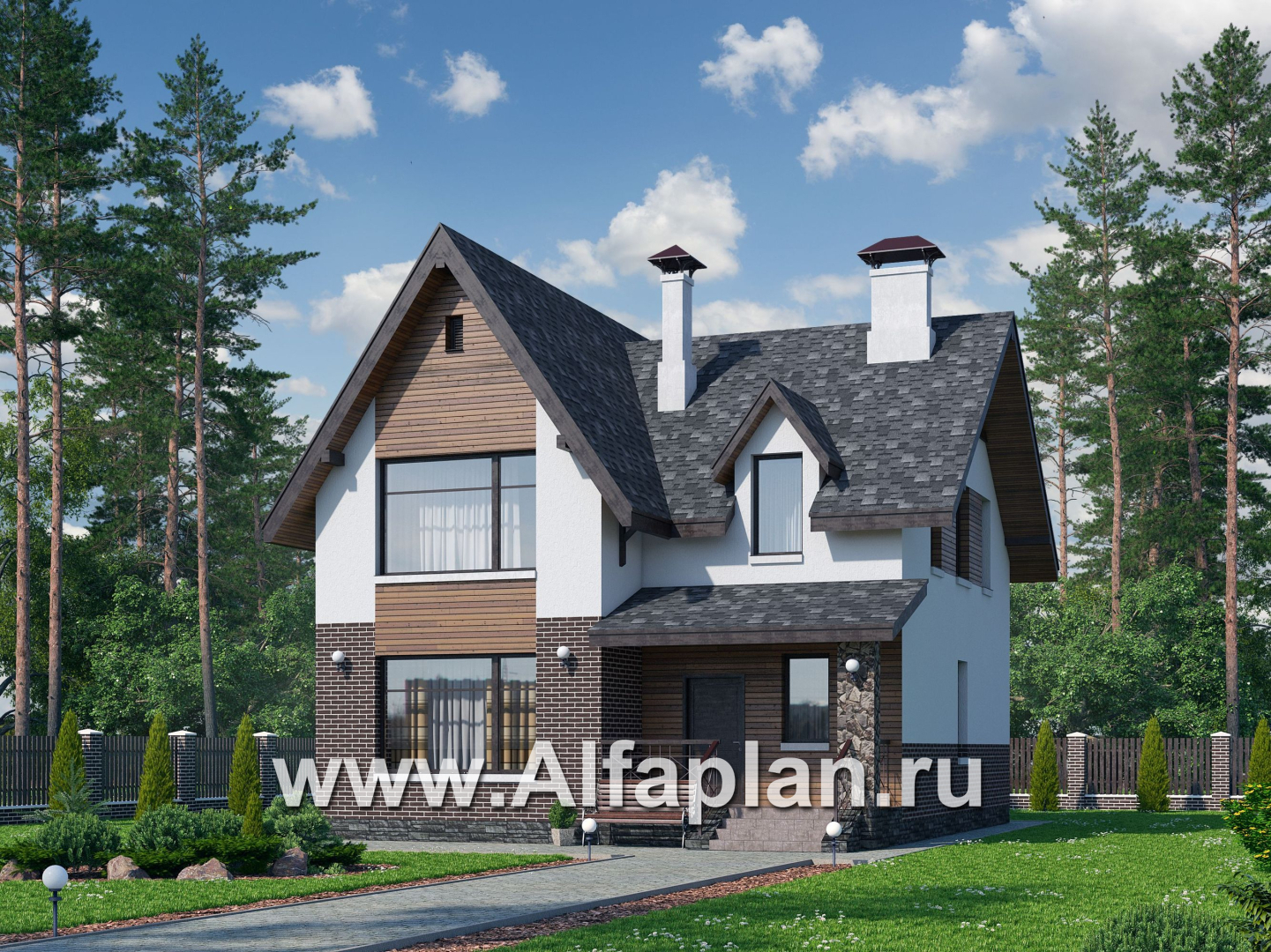 Проекты домов Альфаплан - «Стелла»- стильный дом для маленького участка - основное изображение