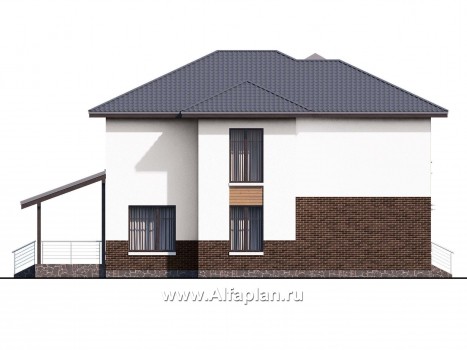 Проекты домов Альфаплан - «Ирида» - стильный современный дом - превью фасада №3