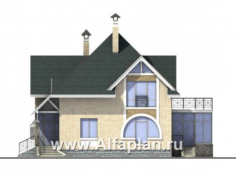 Проекты домов Альфаплан - Загородный дом с компактным планом - превью фасада №2