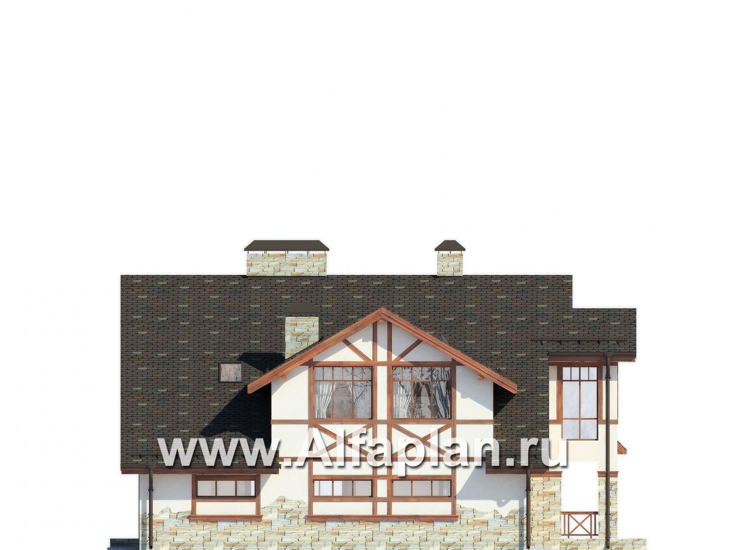 Проекты домов Альфаплан - Альпийское шале - изображение фасада №2