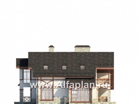Проекты домов Альфаплан - Альпийское шале - превью фасада №4