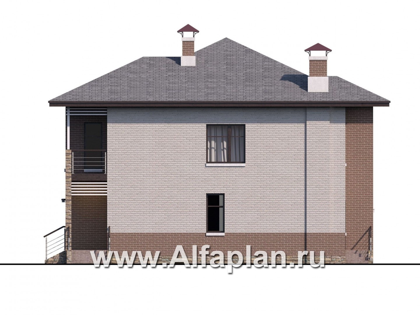 Проекты домов Альфаплан - «Печора» - стильный двухэтажный коттедж - изображение фасада №2