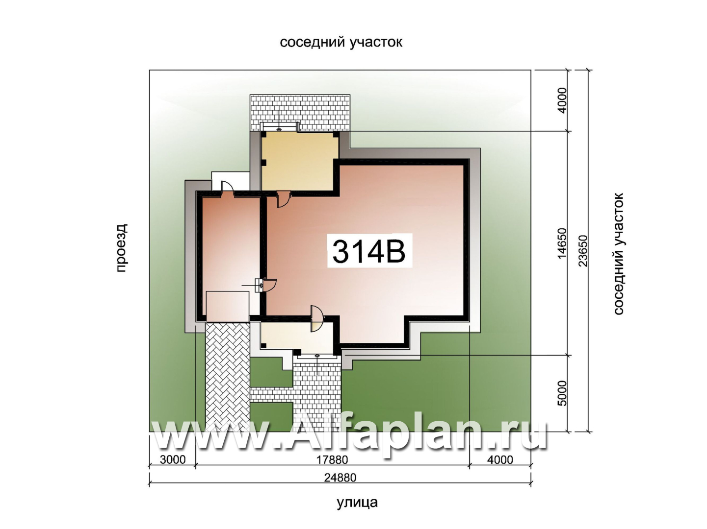 Проекты домов Альфаплан - «Жасмин» - одноэтажный дом с гаражом в классическом стиле - дополнительное изображение №7