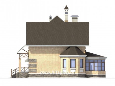 Проекты домов Альфаплан - «Магистр» - респектабельный коттедж с гаражом - превью фасада №2