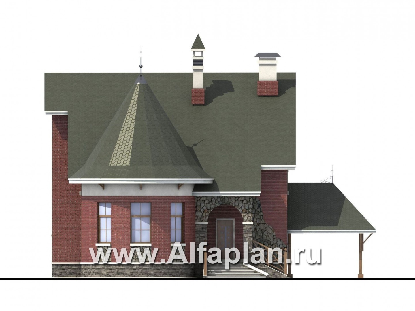 Проекты домов Альфаплан - «Альтбург» - коттедж в романтическом стиле - изображение фасада №1