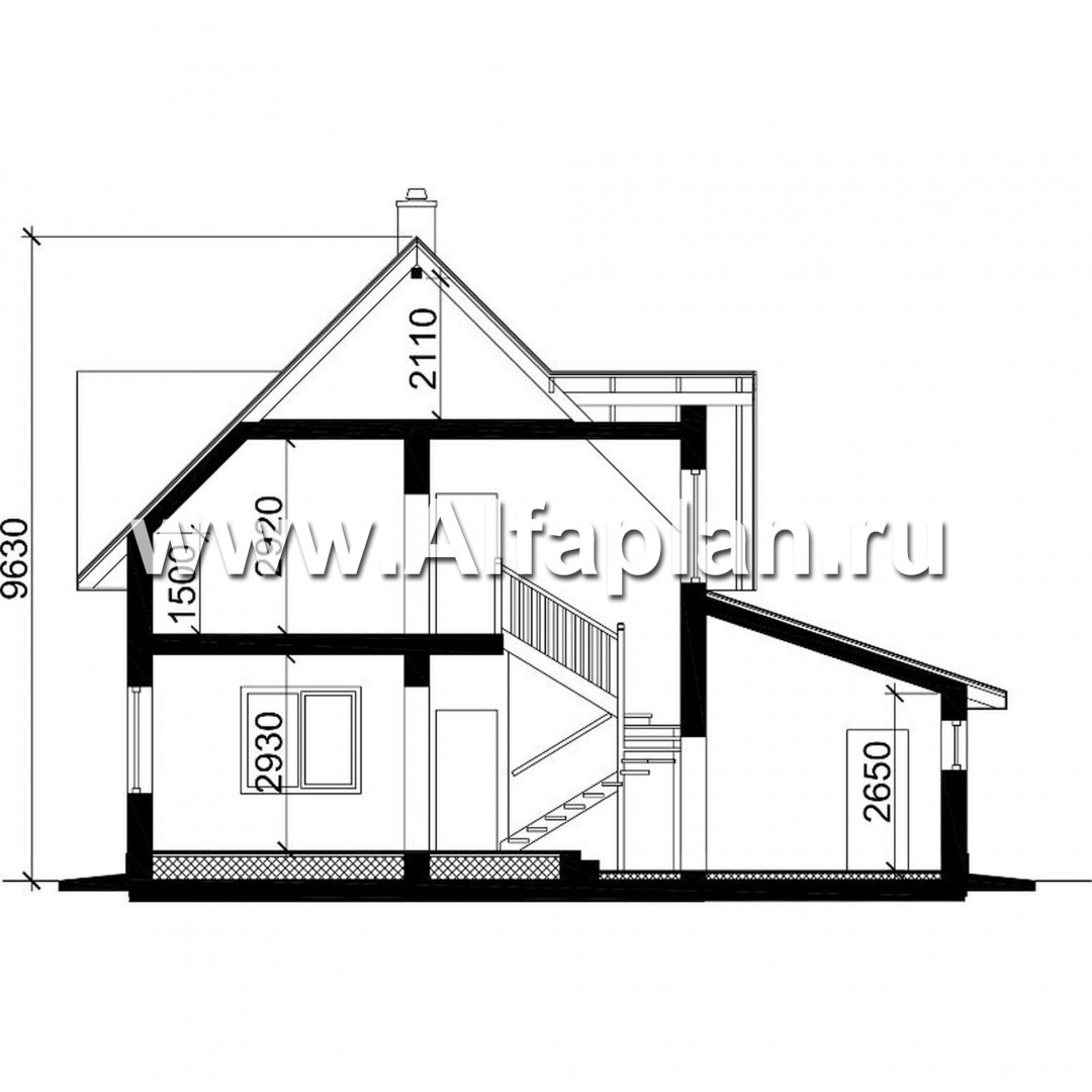 Проекты домов Альфаплан - Экономичный дом с гаражом - изображение плана проекта №3