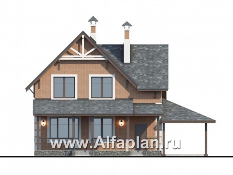 Проекты домов Альфаплан - «Приоритет»-  элегантный коттедж , удобный план дома - превью фасада №4