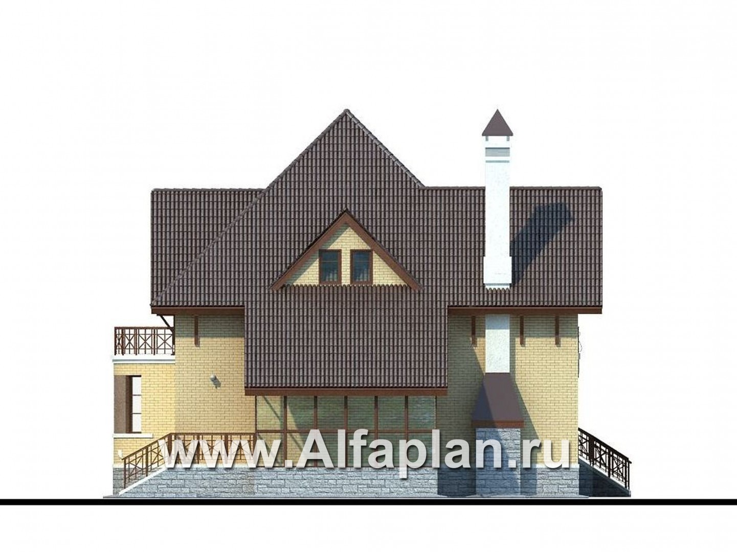 Проекты домов Альфаплан - «Суперстилиса» - удобный дом с рациональной планировкой - изображение фасада №3