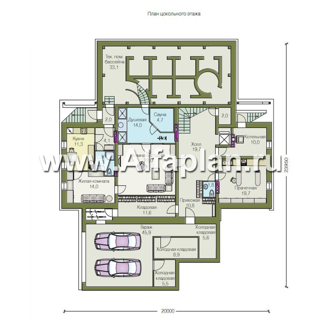 Проекты домов Альфаплан - «Поместье» - элитный коттедж в классическом стиле - план проекта №1