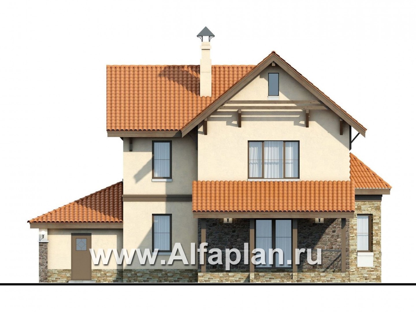Проекты домов Альфаплан - «Pro vita» - компактный дом с удобной планировкой - изображение фасада №4