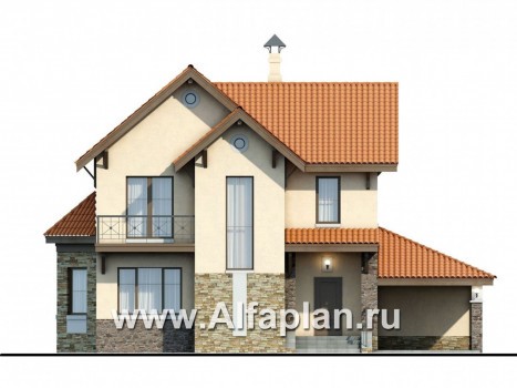 Проекты домов Альфаплан - «Pro vita» - компактный дом с удобной планировкой - превью фасада №1