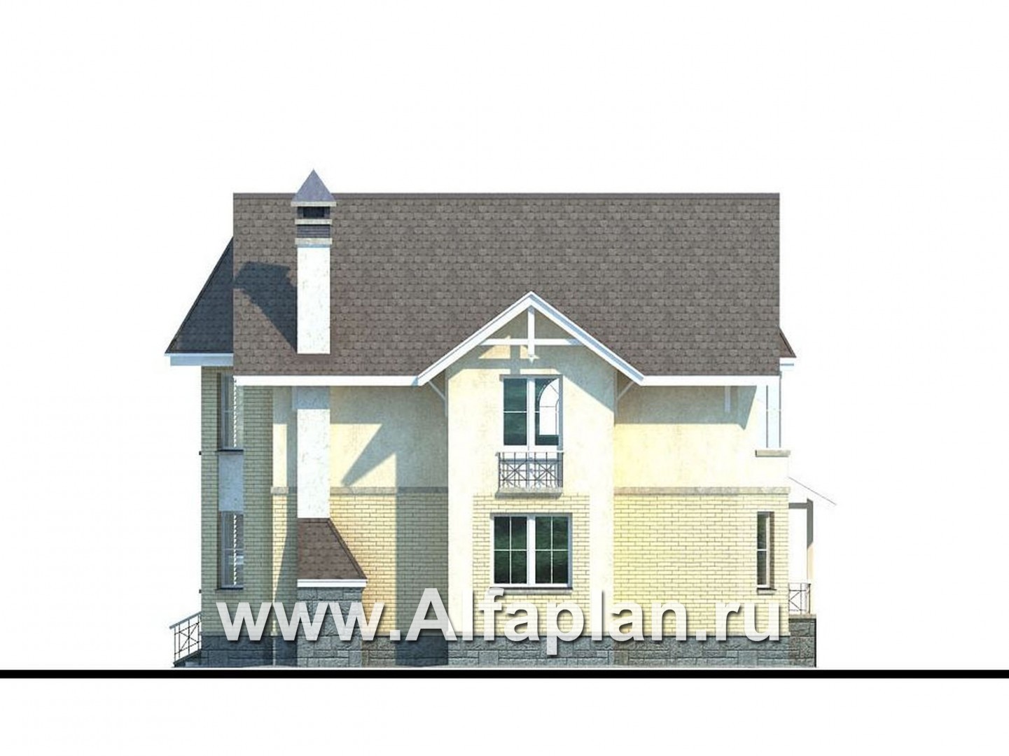 Проекты домов Альфаплан - «Фортуна» - небольшой загородный дом - изображение фасада №2