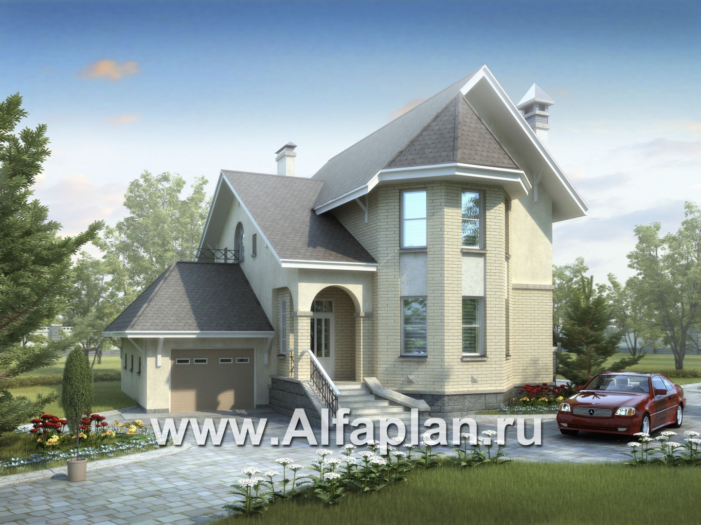 Проекты домов Альфаплан - «Фортуна» - небольшой загородный дом - основное изображение
