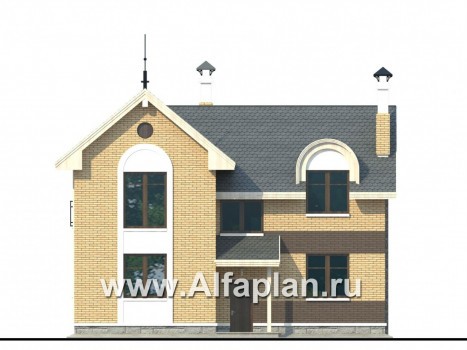 Проекты домов Альфаплан - «Фантазия» - проект дома с компактным планом для небольшого участка - превью фасада №4
