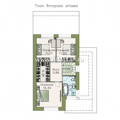 Проекты домов Альфаплан - «Западный бриз» - рациональный дом с комнатой на первом этаже - превью плана проекта №2