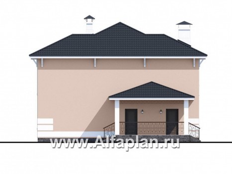 Проекты домов Альфаплан - «Счастье рядом» - двухэтажный дом с комфортной планировкой - превью фасада №2