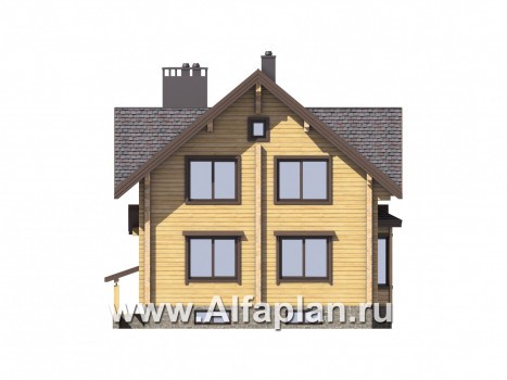 Проекты домов Альфаплан - Компактный деревянный дом с цоколем - превью фасада №3