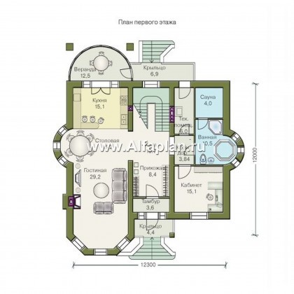 Проекты домов Альфаплан - «Консул» - изящный дом для солидных людей - превью плана проекта №1