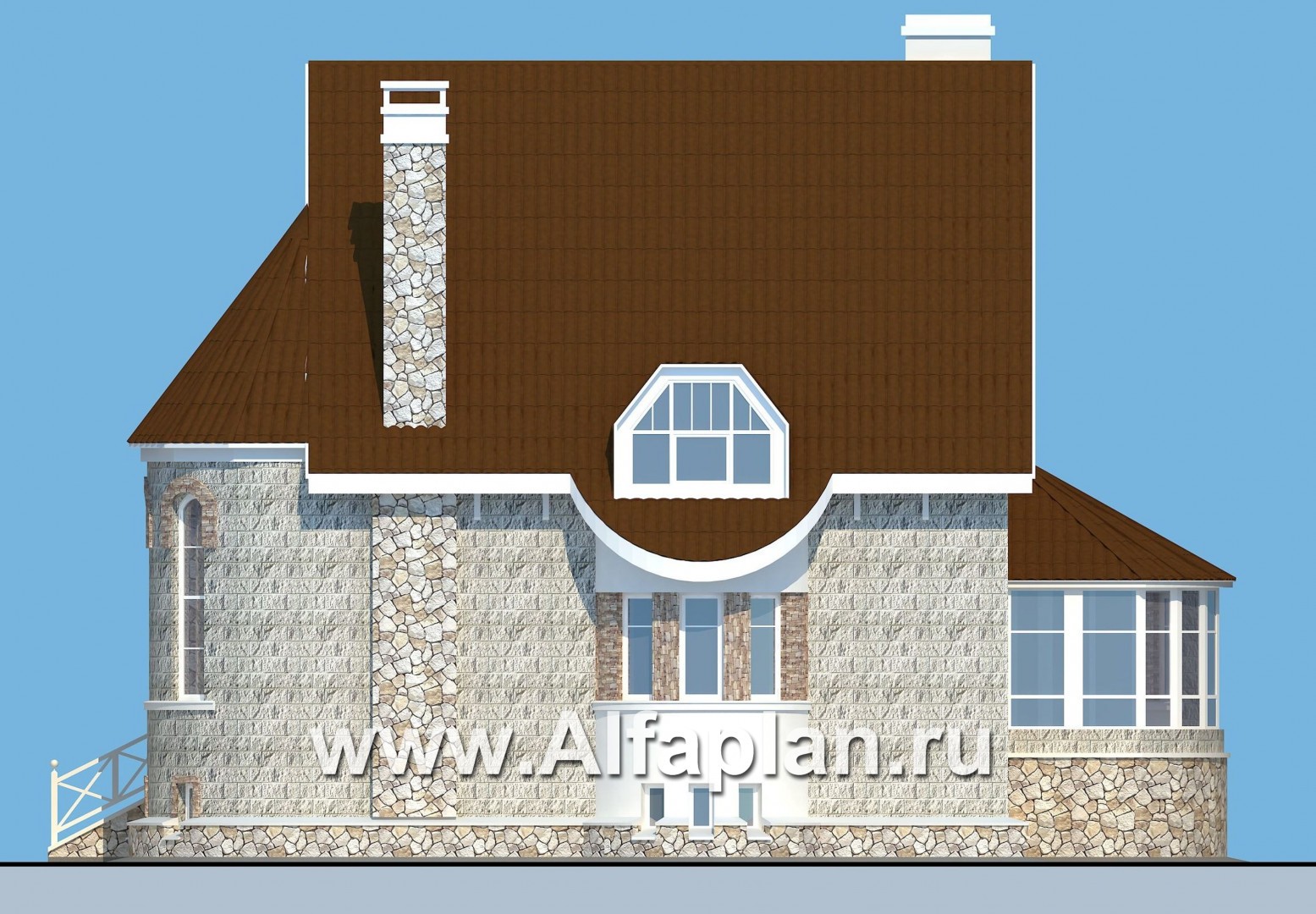 Проекты домов Альфаплан - «Квентин Дорвард» - коттедж с романтическим характером - изображение фасада №2