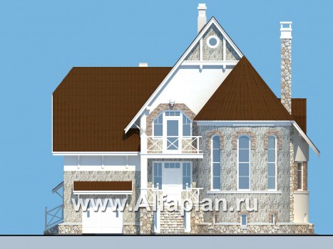 Проекты домов Альфаплан - «Квентин Дорвард» - коттедж с романтическим характером - превью фасада №1